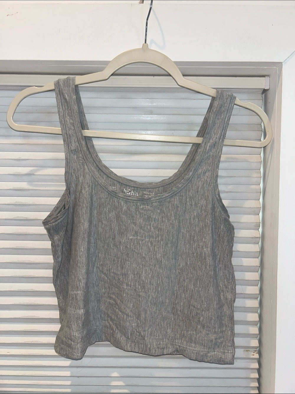 Huha Sporty Crop Tank Heather Grey | Lined | XL TENCEL Modal | Lounge